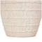 Cream Ceramic Textured Vase Set with Handles & Terra Cotta Accents